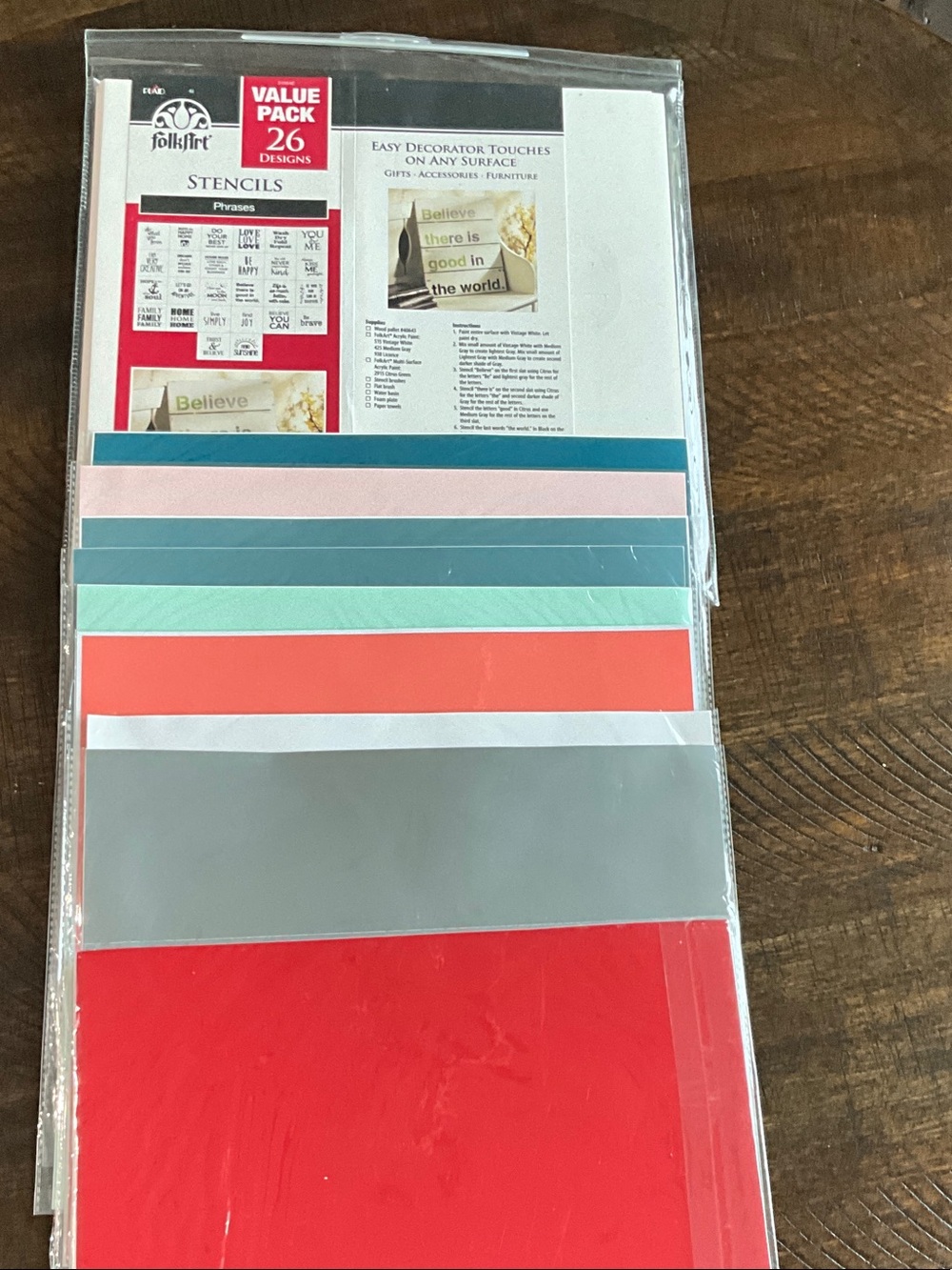 Folk Assorted Stencil/Vinyl 12x12 assorted Pack - Multi (Value Pack)